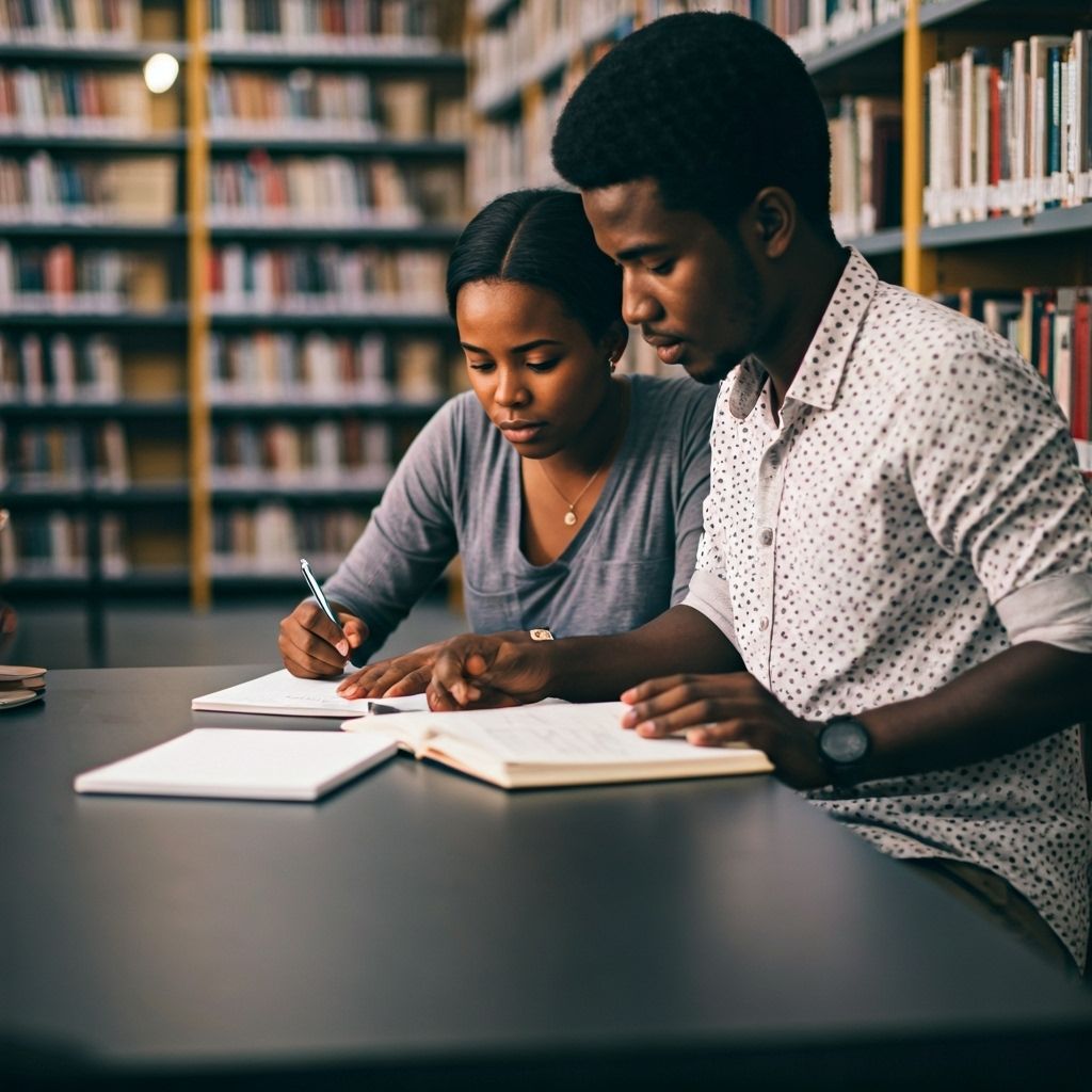 Students studying